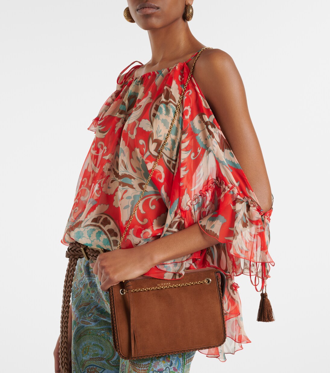 Small suede crossbody bag | Etro