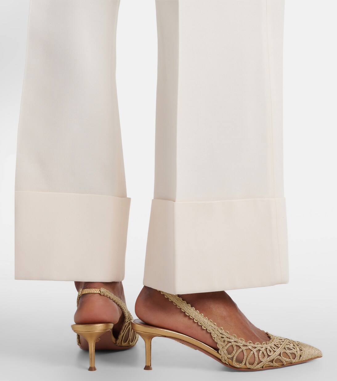 Kahlo metallic raffia and mesh pumps | Aquazzura