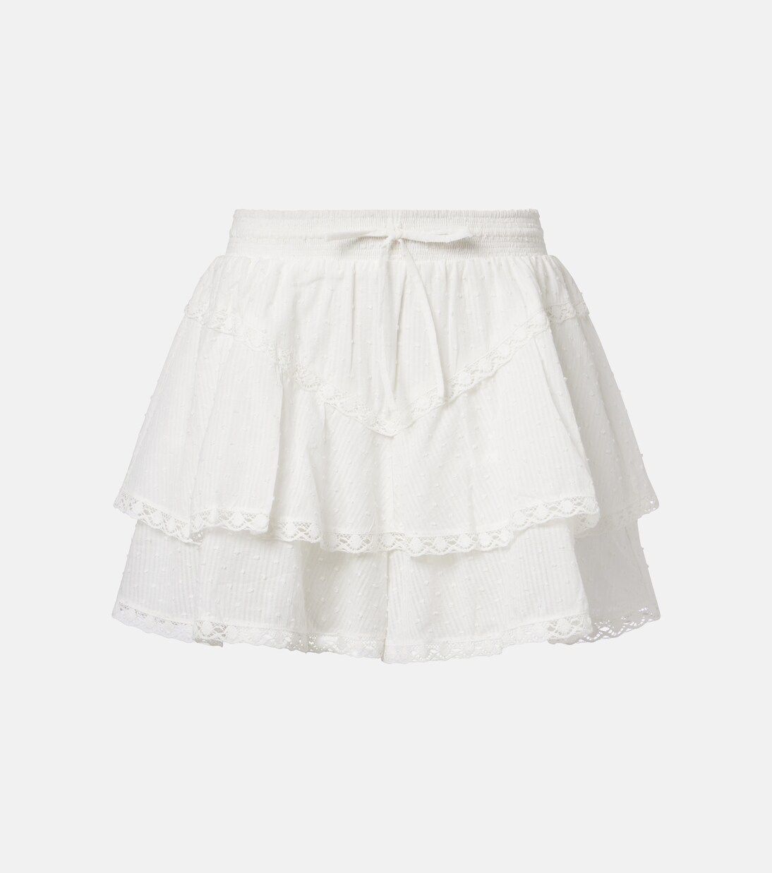 Thia embroidered tiered cotton shorts | Poupette St Barth