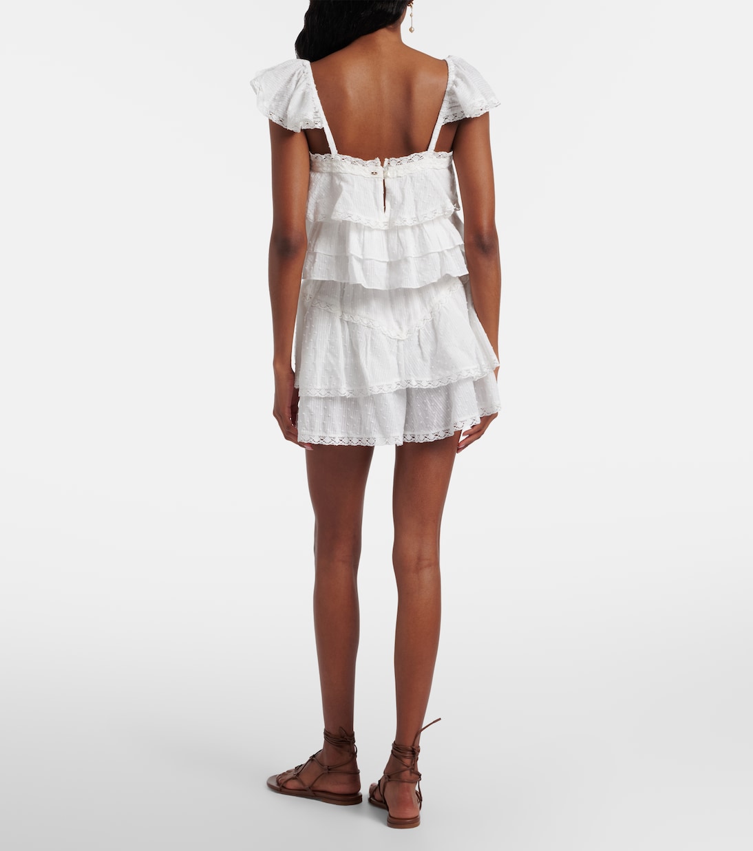 Thia embroidered tiered cotton shorts | Poupette St Barth