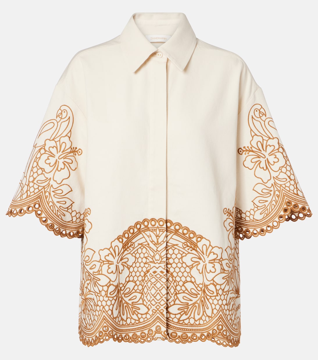 Camisa Como de algodón bordada | Zimmermann