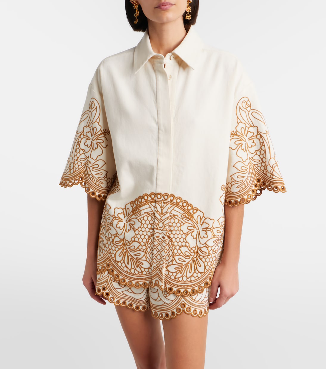 Camisa Como de algodón bordada | Zimmermann