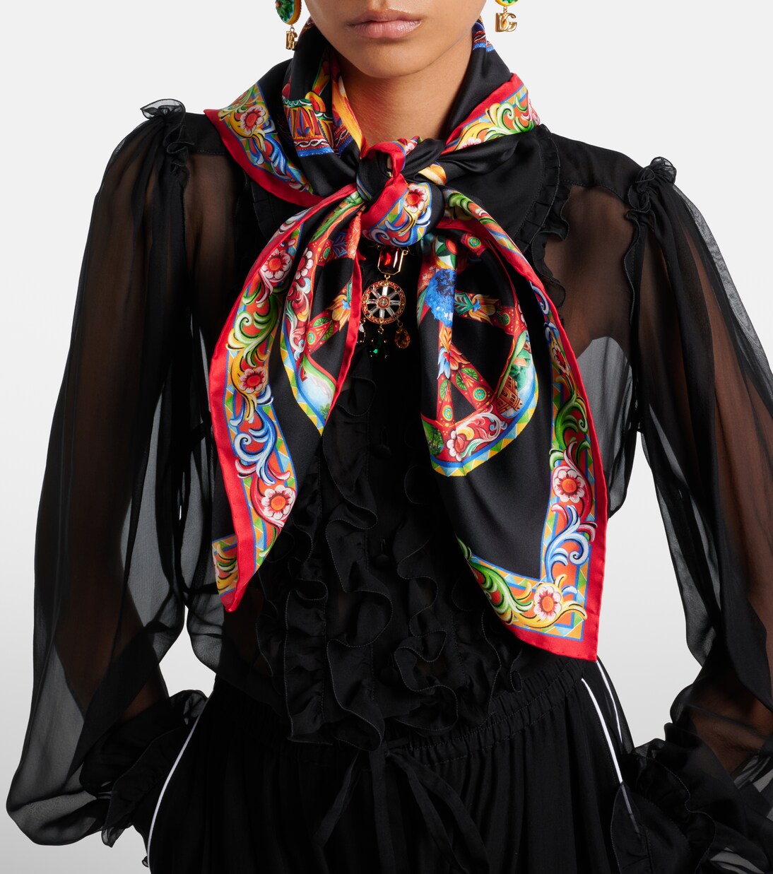 Carretto silk twill scarf | Dolce&Gabbana
