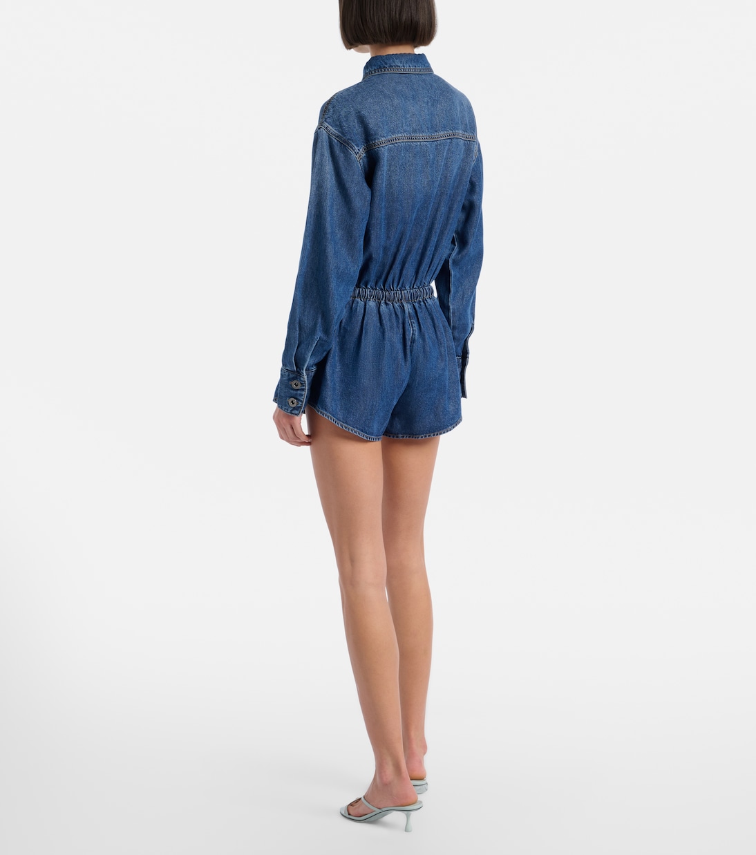 Denim romper | Self-Portrait