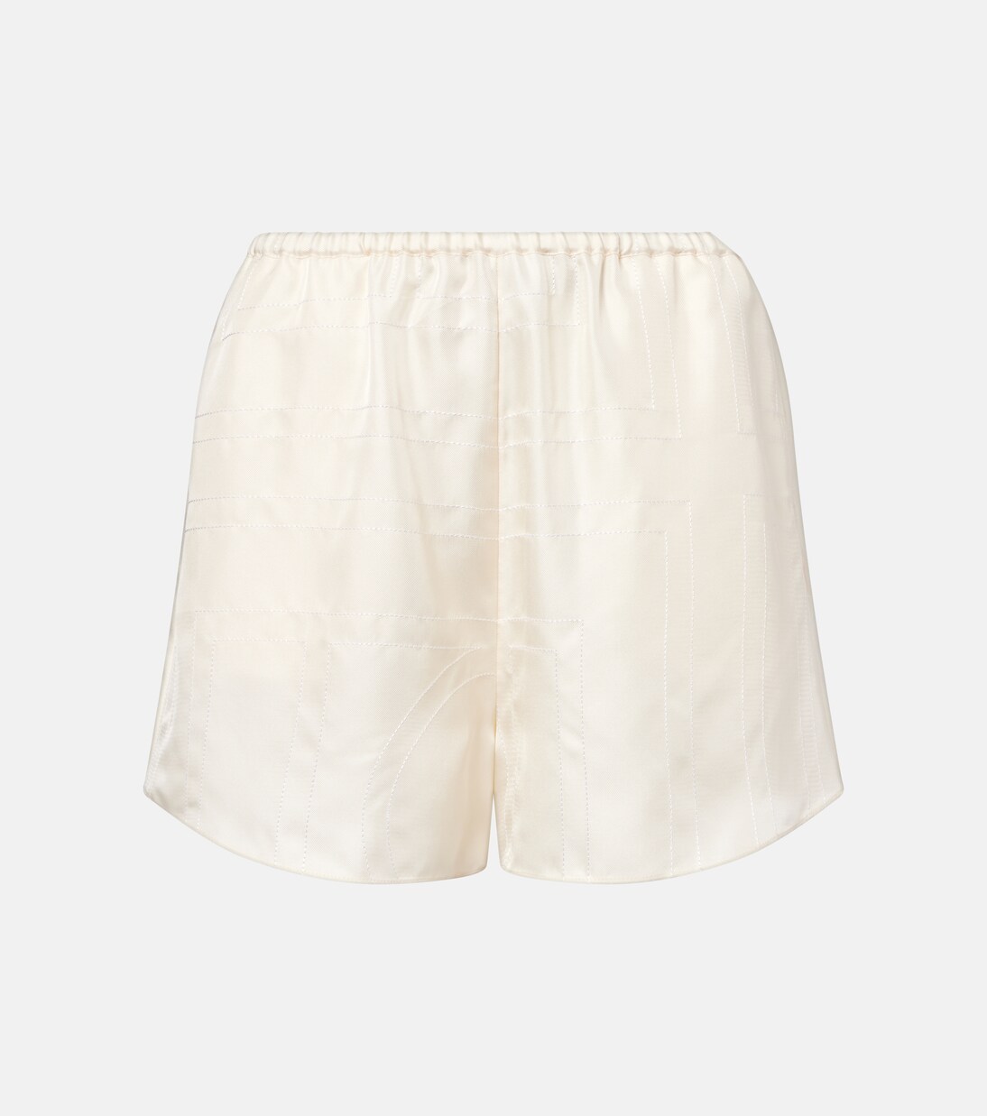 Embroidered silk satin pajama shorts | Toteme