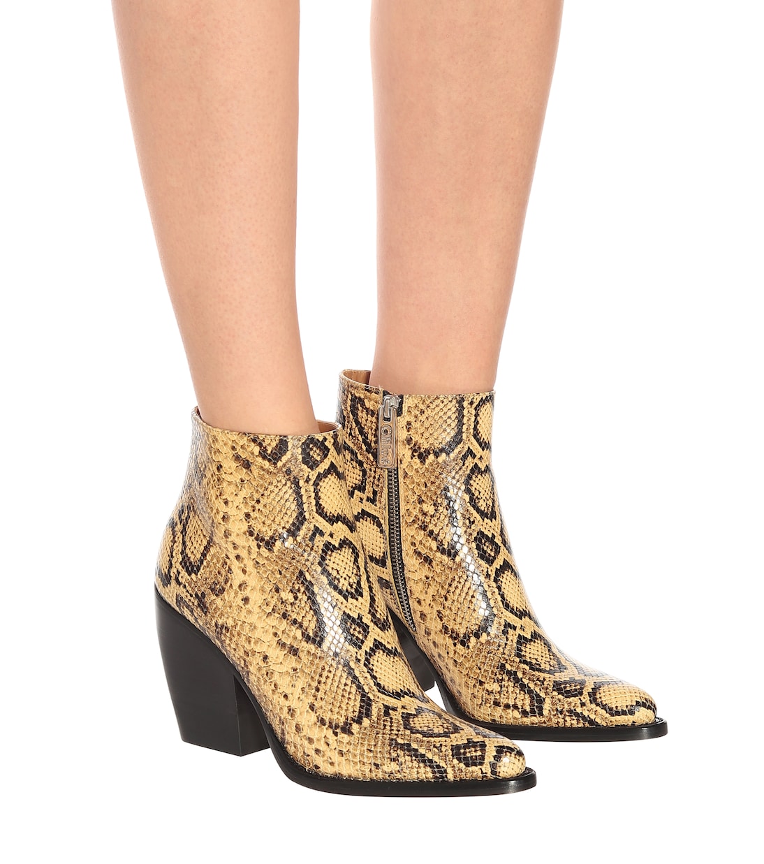 Rylee snake-effect leather boots | Chloé