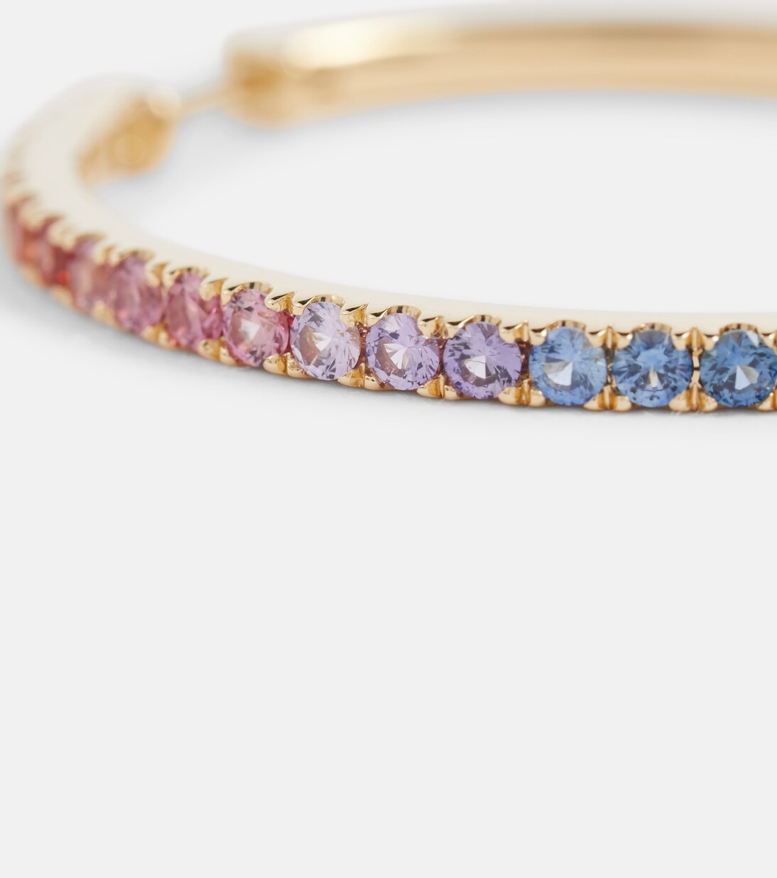 Ohrringe Giant Rainbow Orb aus 14kt Gelbgold mit Saphiren und Tsavorit | Robinson Pelham