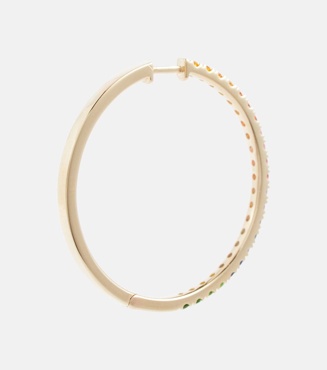 Ohrringe Giant Rainbow Orb aus 14kt Gelbgold mit Saphiren und Tsavorit | Robinson Pelham