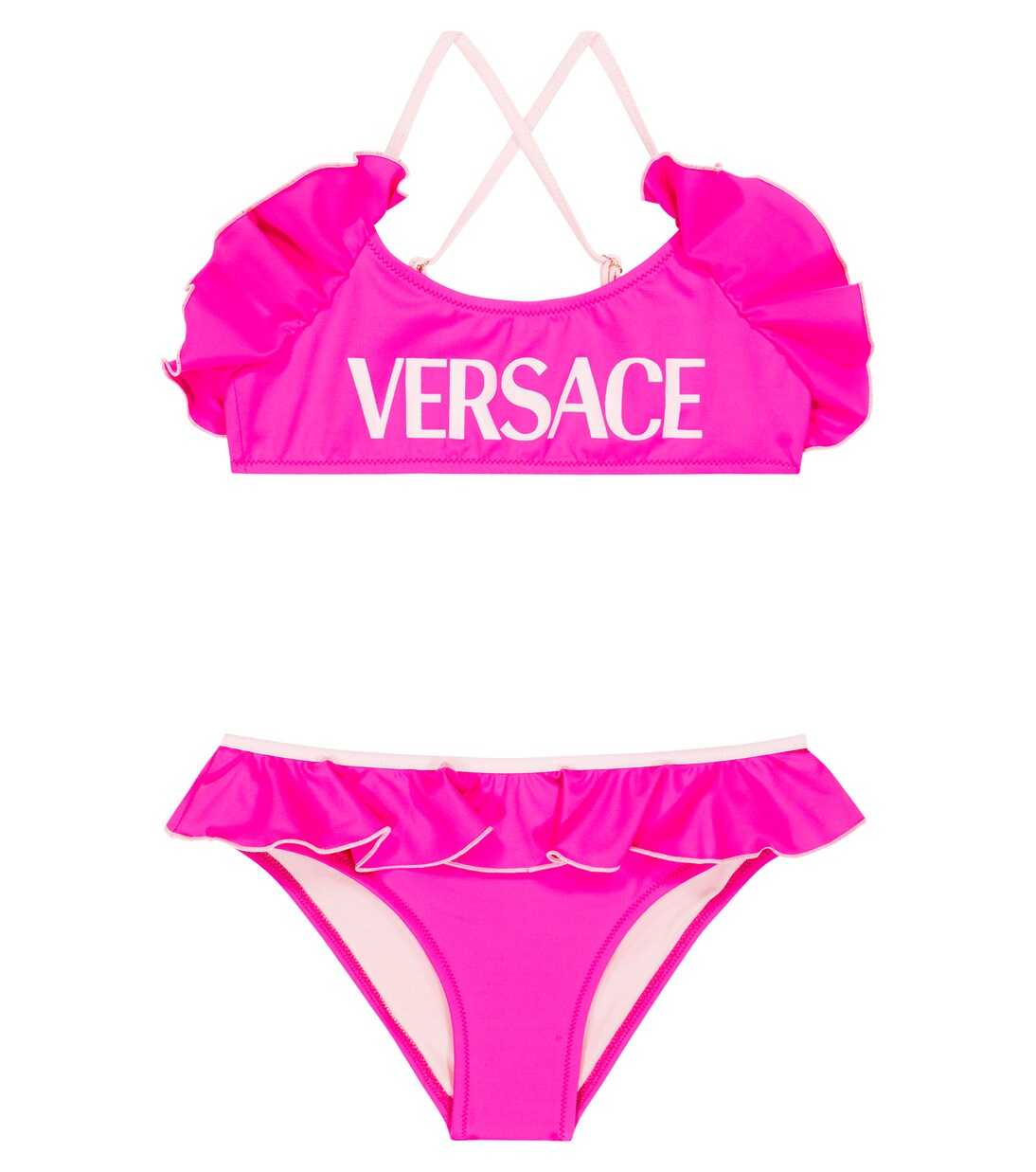Logo ruffle-trimmed bikini | Versace Kids