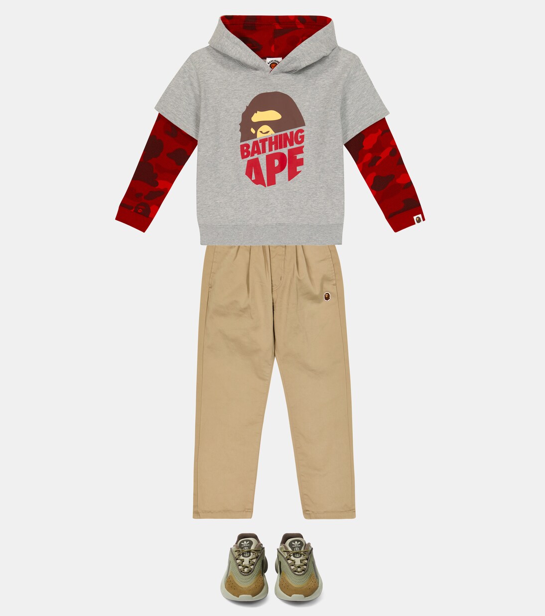 Logo cotton-blend pants | BAPE Kids