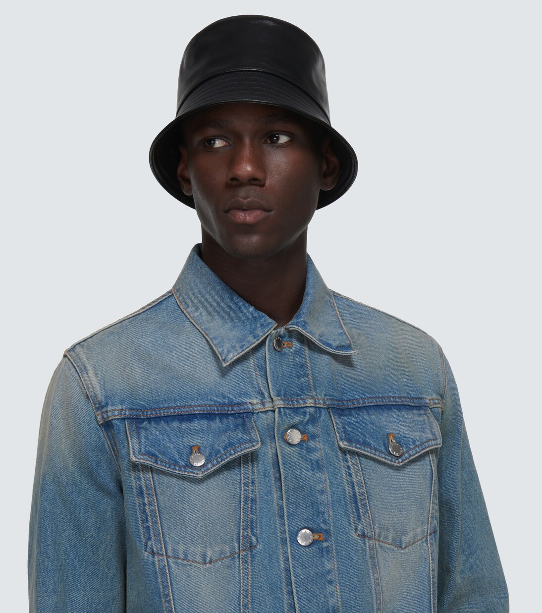 Leather bucket hat | Prada