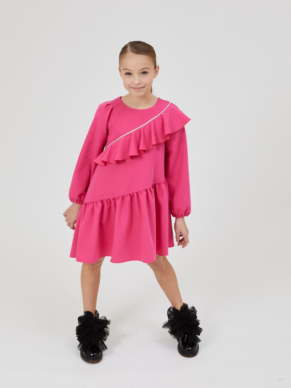 Abito con volant e cristalli | Monnalisa