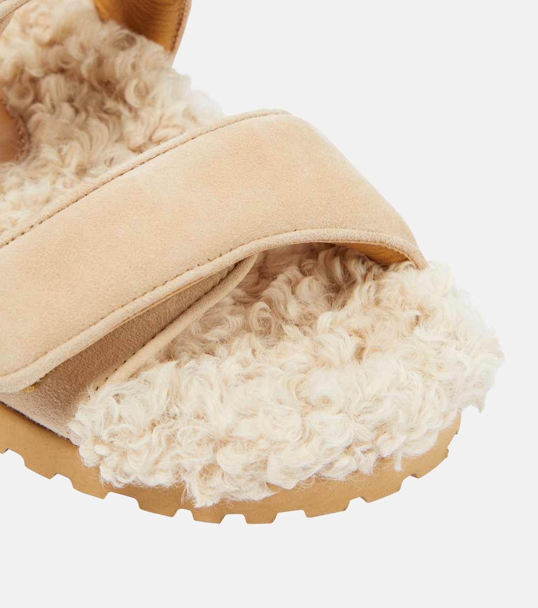 Alvine suede and shearling slides | Gia Borghini