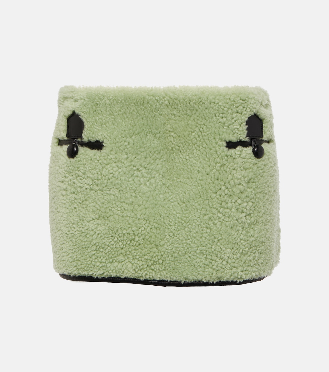 Minirock aus Shearling mit Leder | Blancha