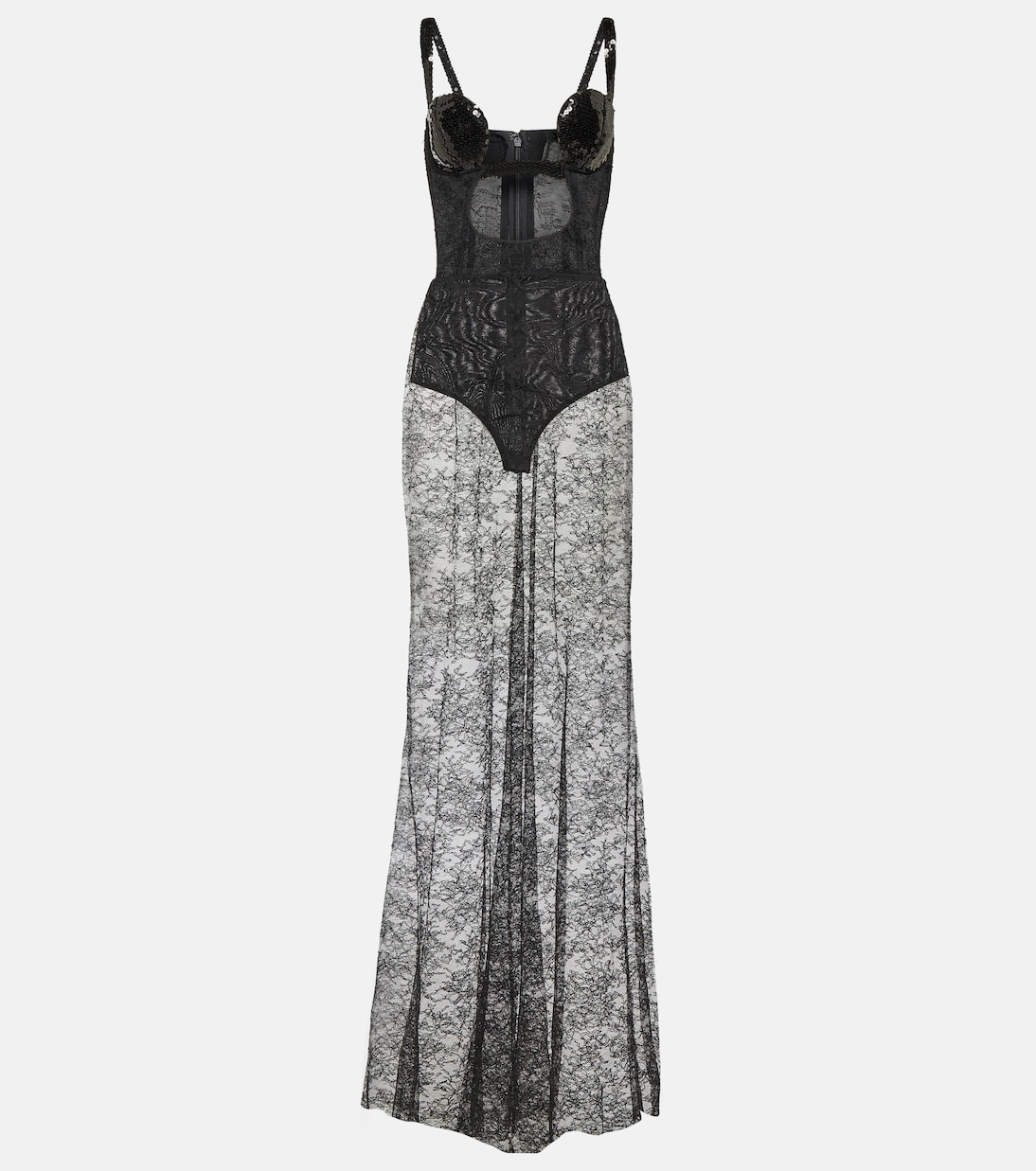 Cutout sequined lace-trimmed gown | Nensi Dojaka