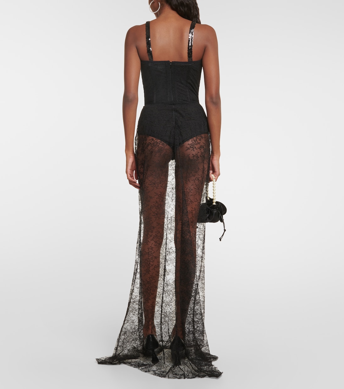 Cutout sequined lace-trimmed gown | Nensi Dojaka