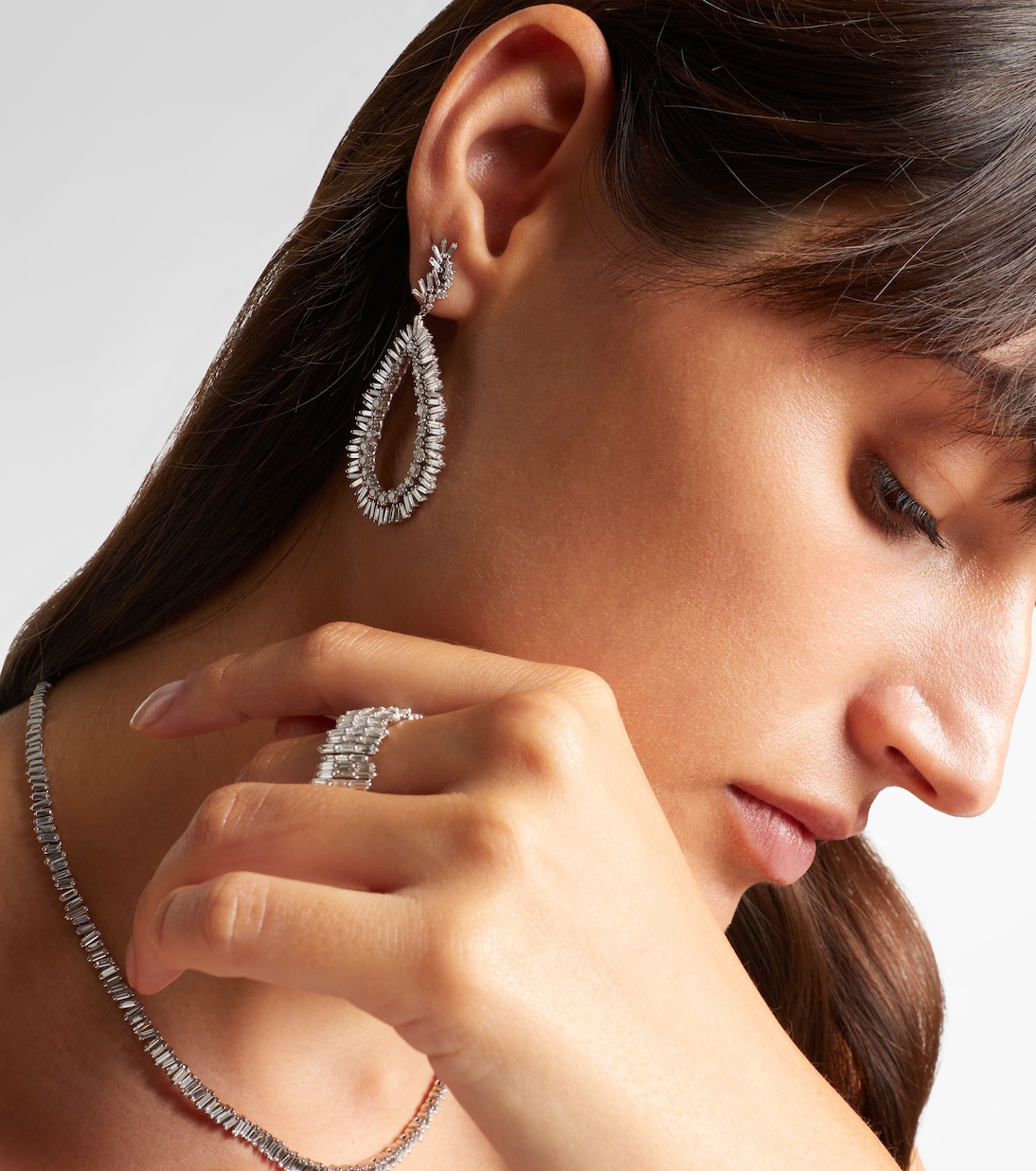 Boucles d'oreilles en or blanc 18 ct et diamants | Suzanne Kalan