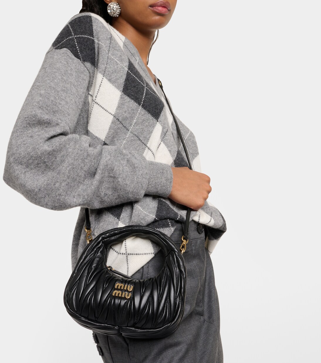 Wander Mini leather shoulder bag | Miu Miu