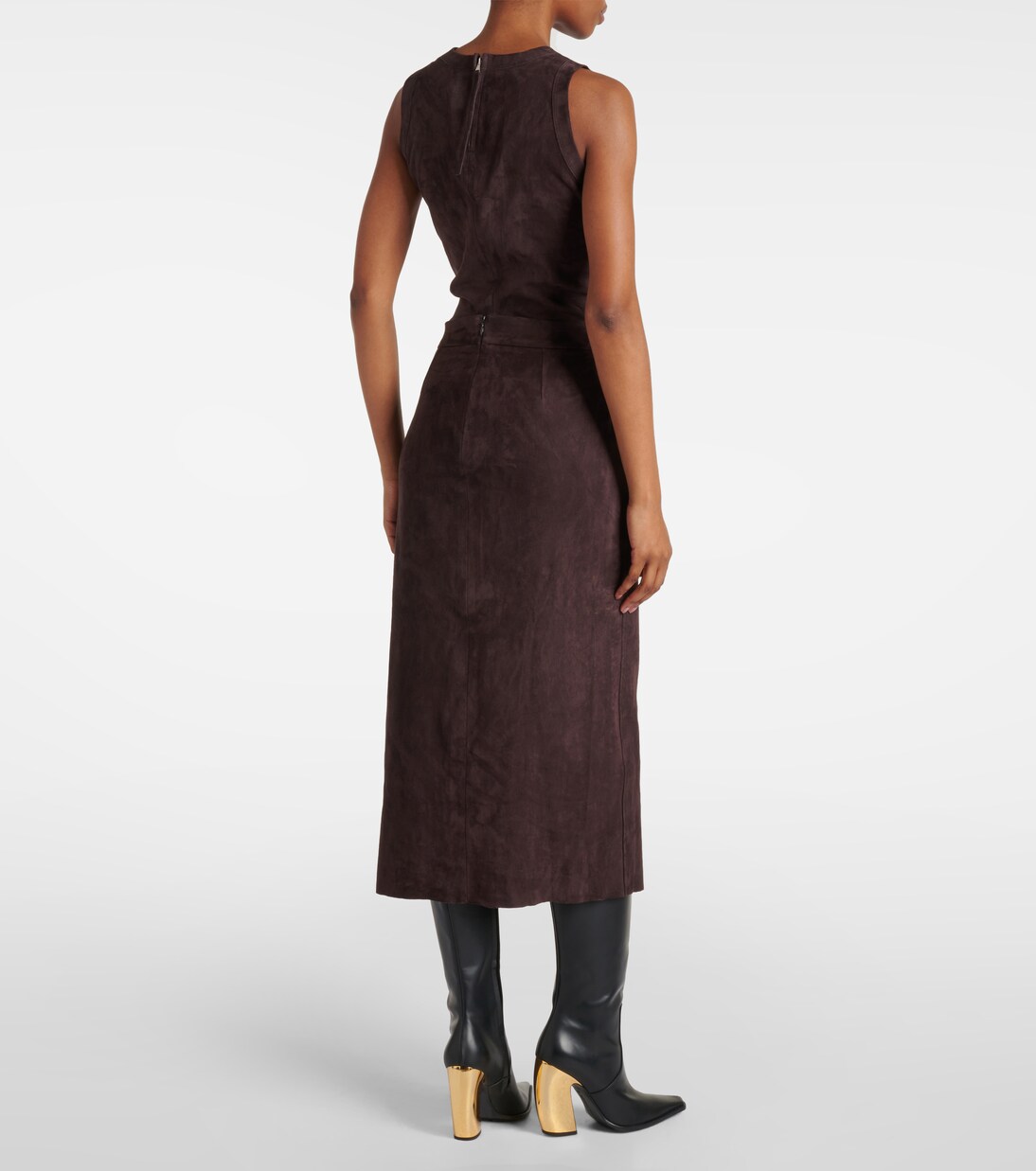 Taylor suede midi skirt | Stouls