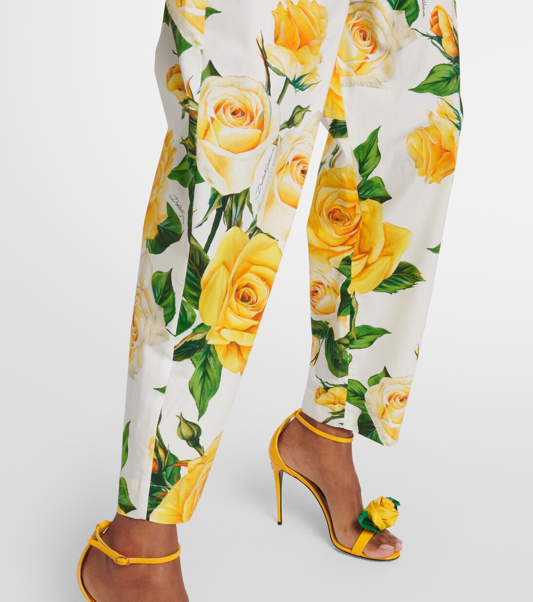 Bedruckte High-Rise-Hose aus Baumwolle | Dolce&Gabbana