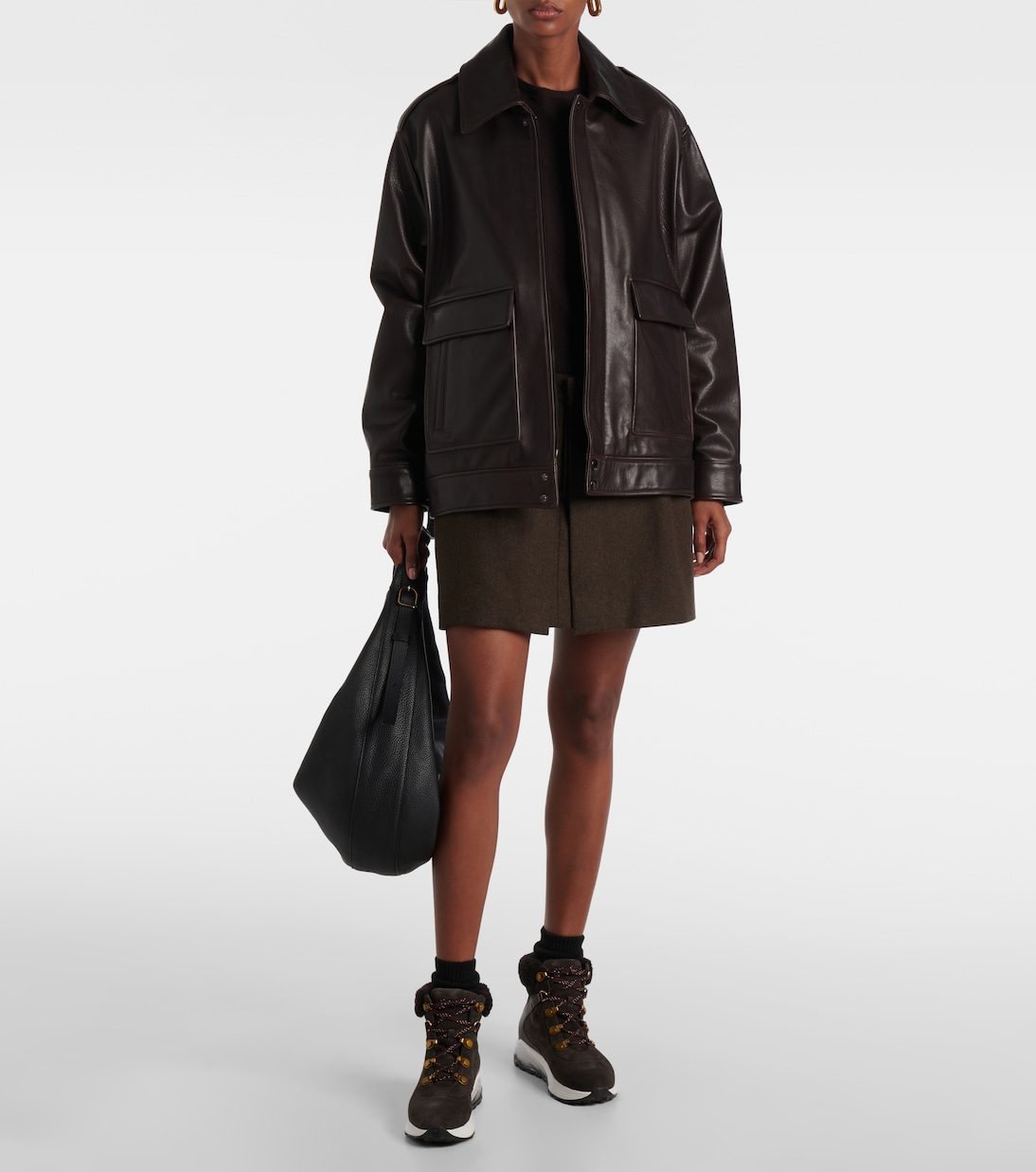 Brett shearling-trimmed suede hiking boots | See By Chloé