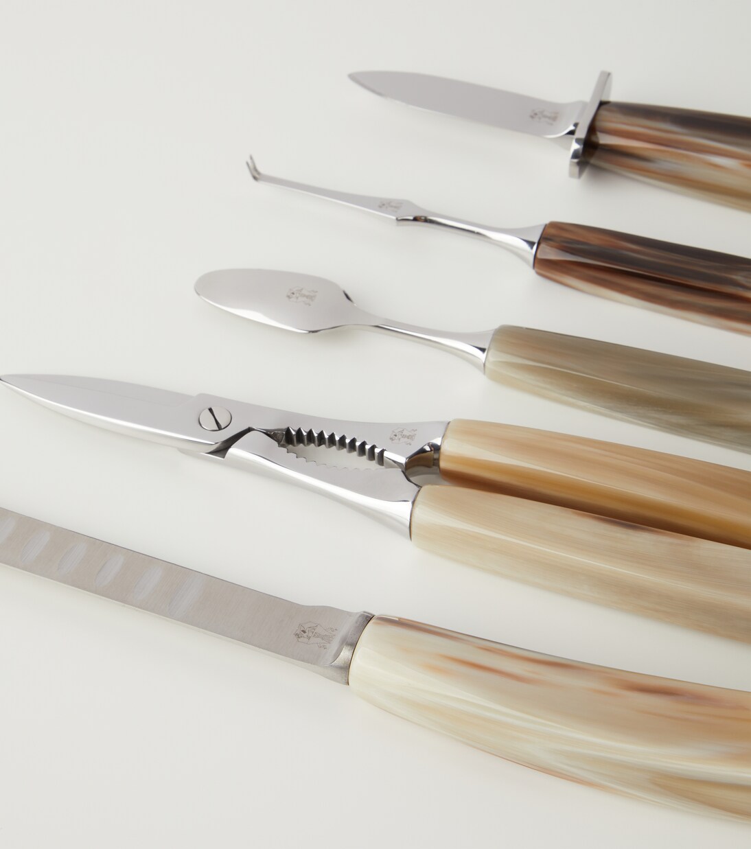 Set di posate da crudités in corno e acciaio inox | Brunello Cucinelli