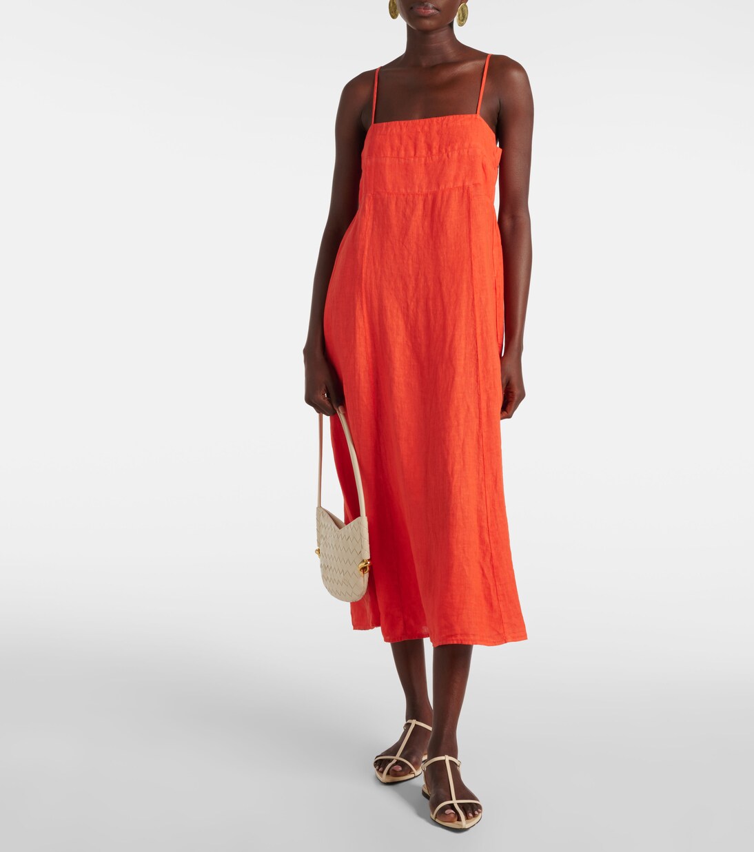 Robe midi Stephie en lin | Velvet