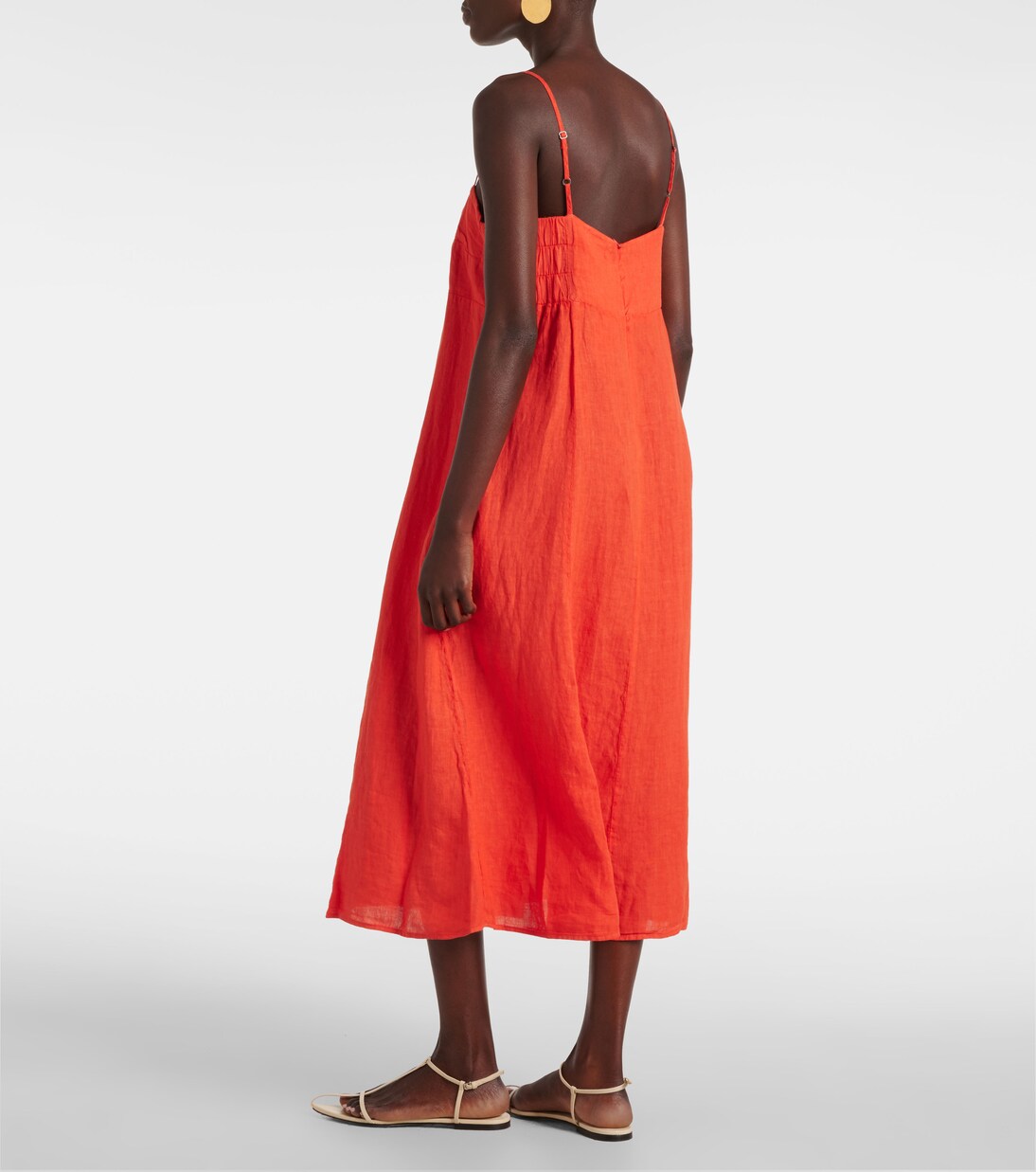 Robe midi Stephie en lin | Velvet