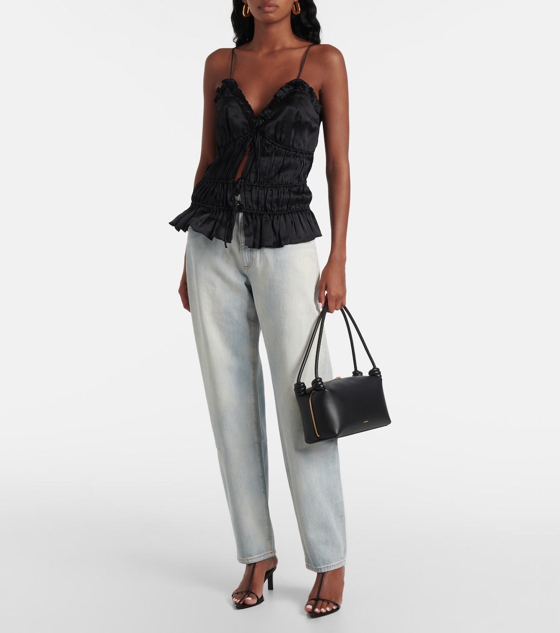 Keonie gathered silk top | Tove