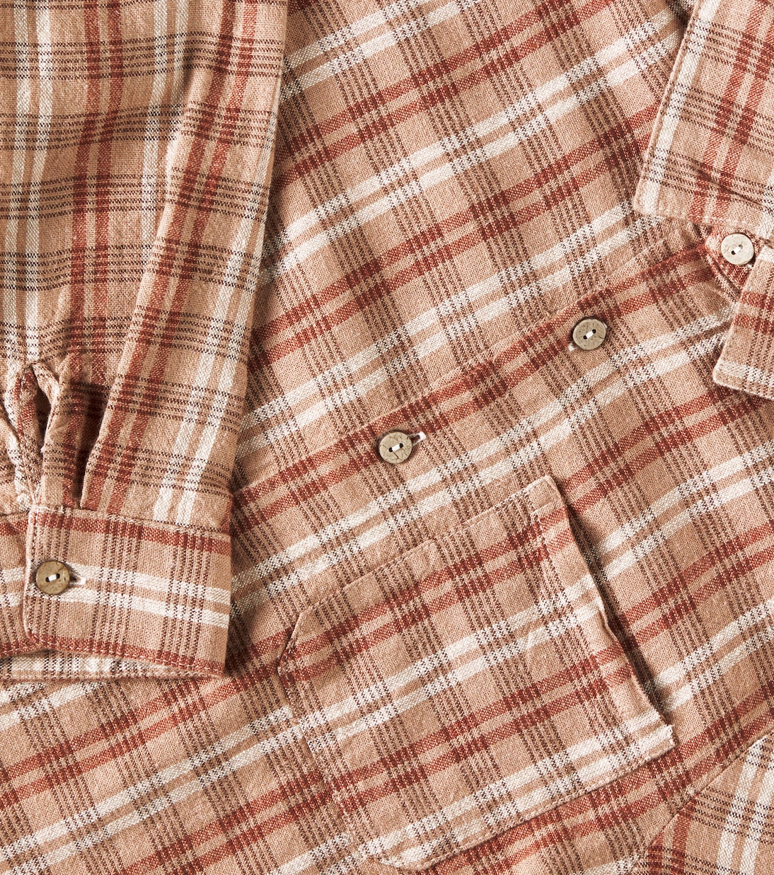 Plaid linen-blend shirt | Rylee + Cru