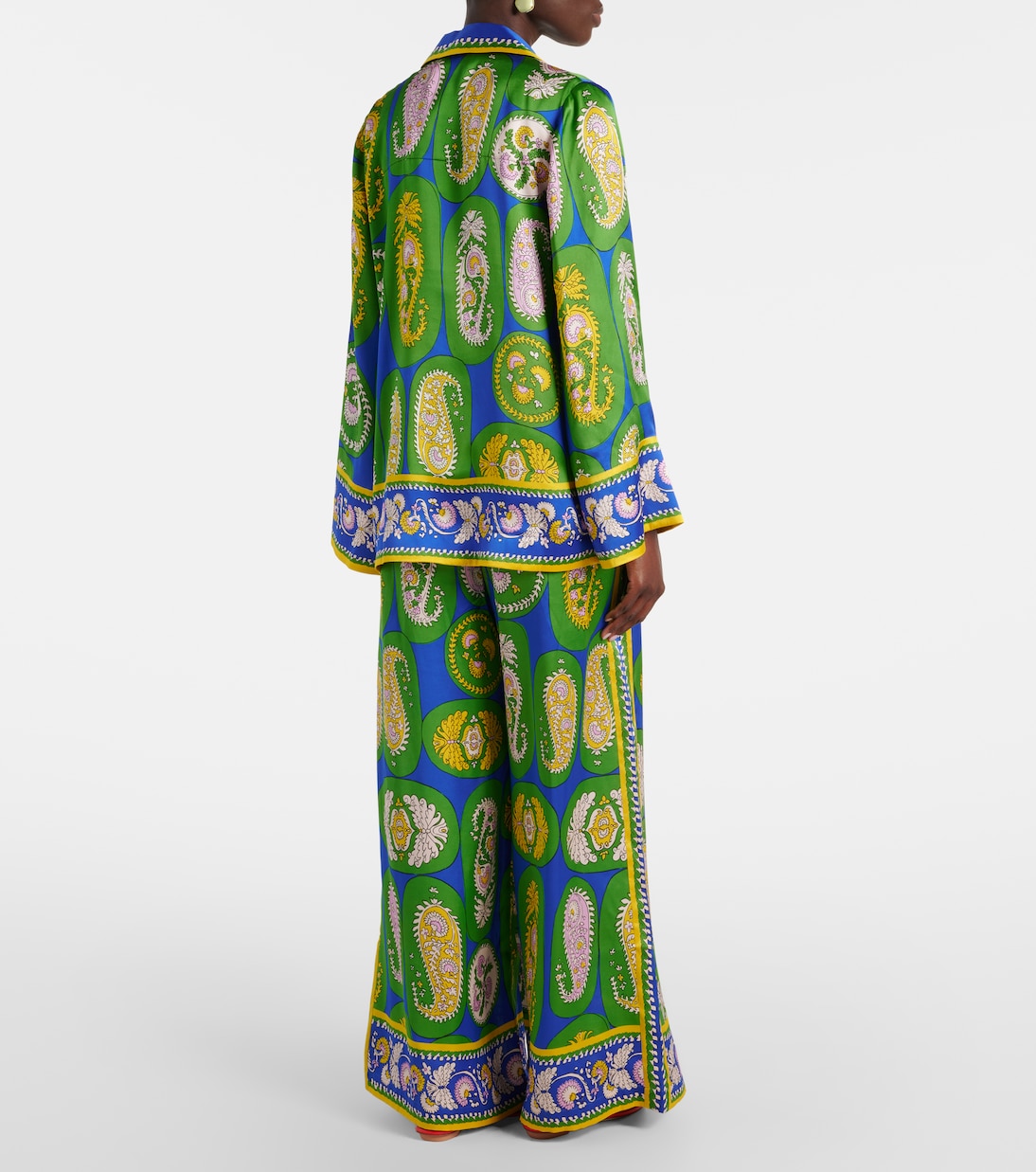 Bedrucktes Hemd aus Seidensatin | Alémais