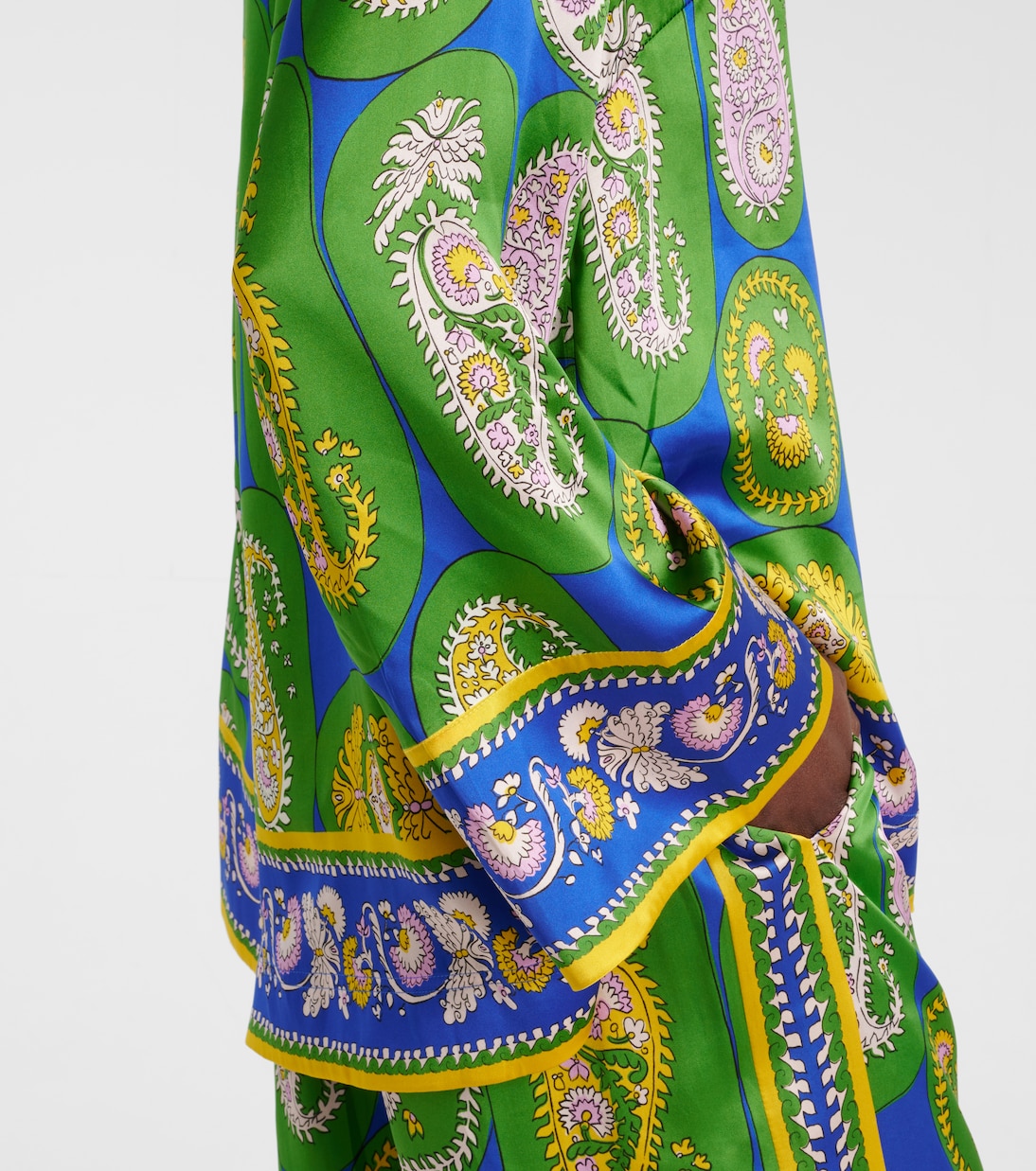 Bedrucktes Hemd aus Seidensatin | Alémais