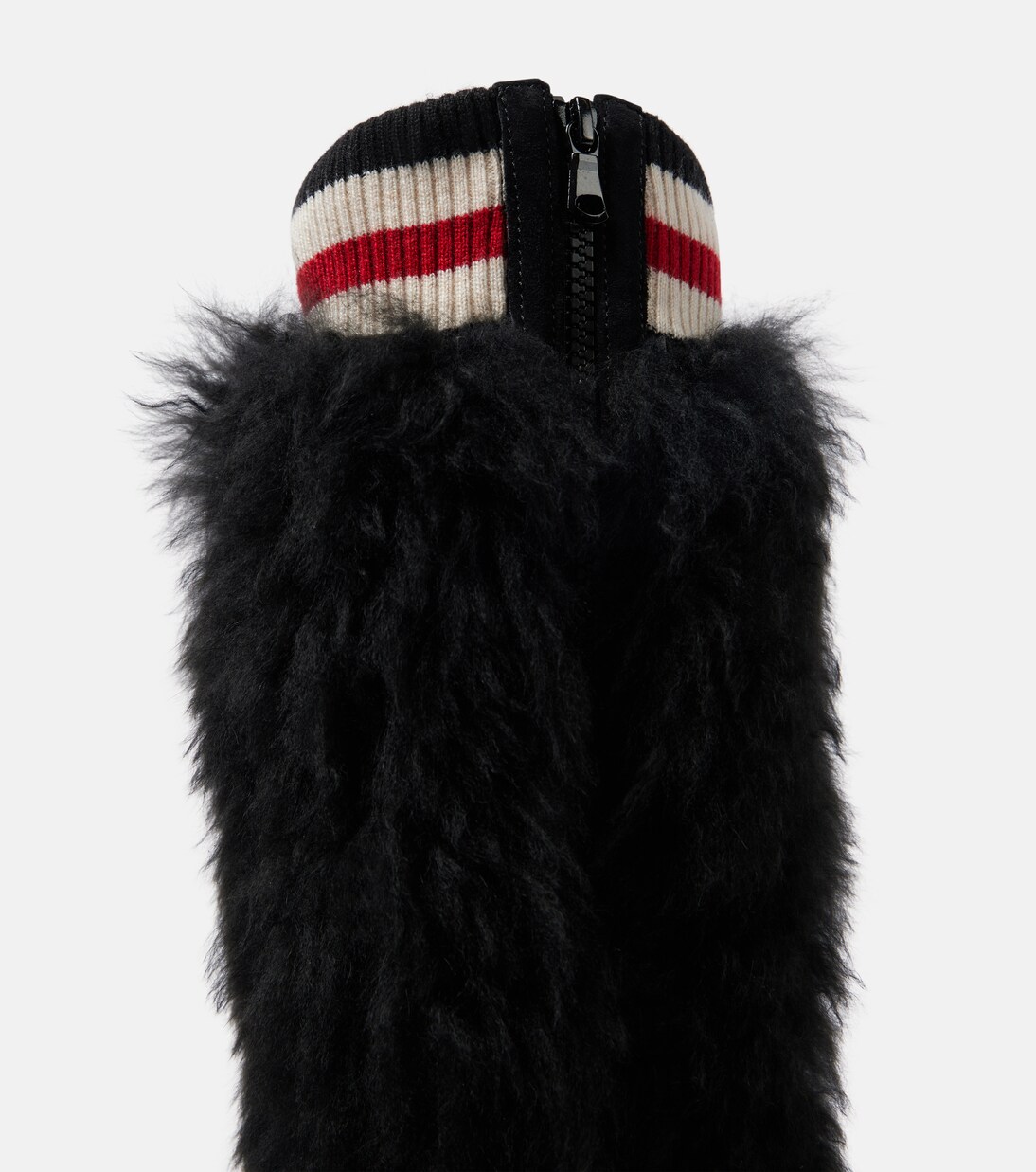 Mountain shearling-trimmed suede knee-high boots | Brunello Cucinelli