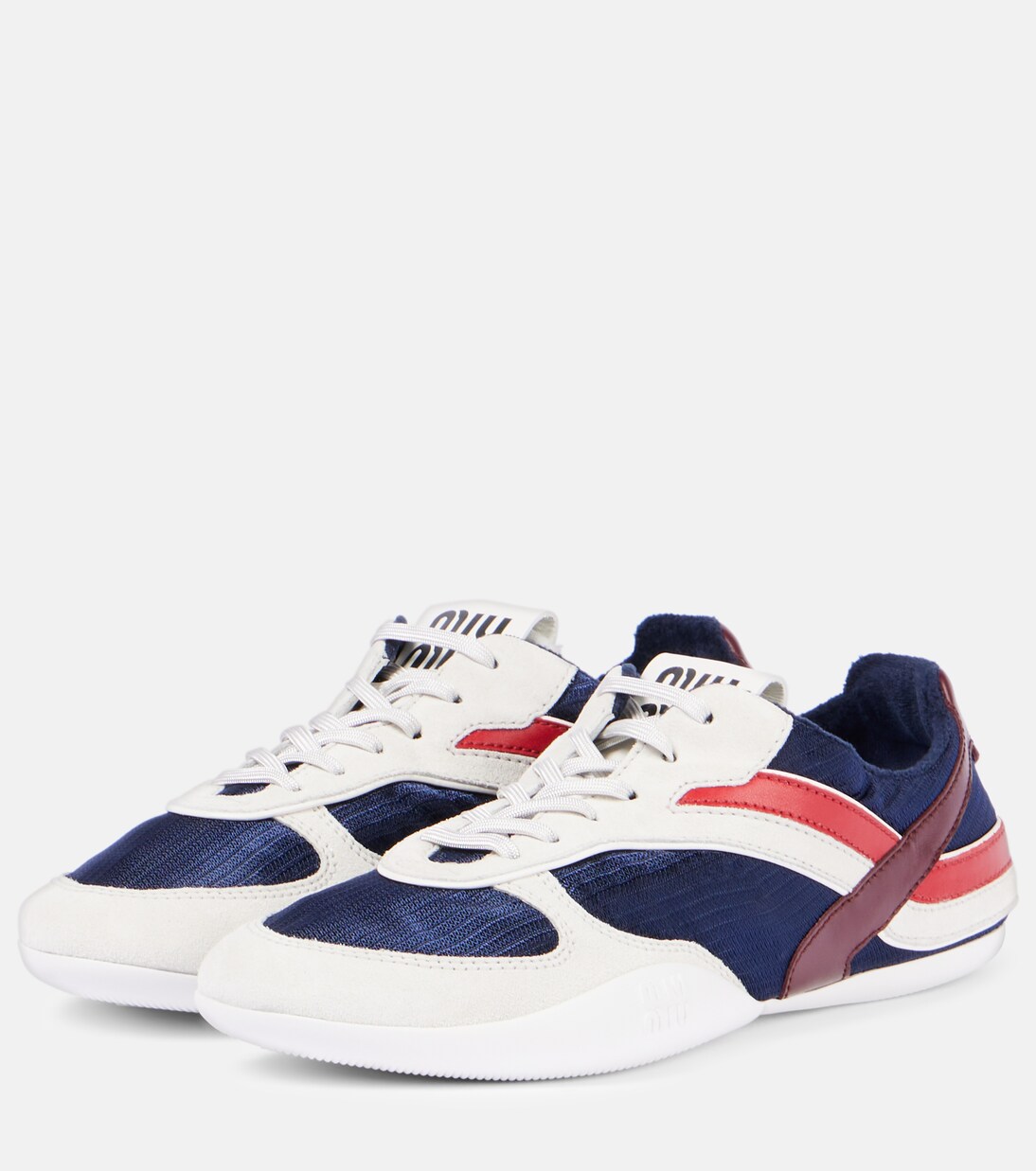 Gymnasium leather-trimmed sneakers | Miu Miu