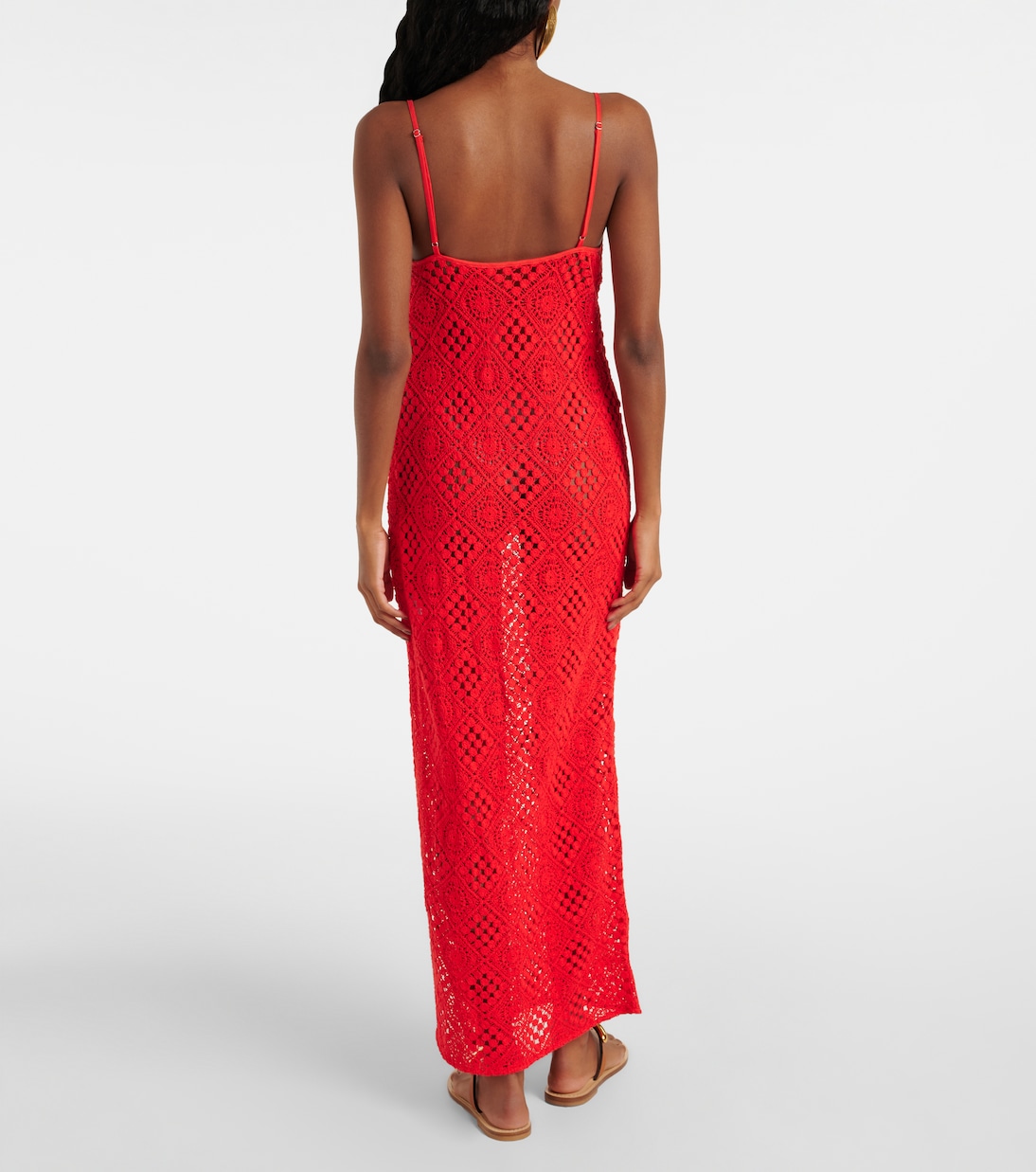 Rayure crochet cotton maxi dress | SIR
