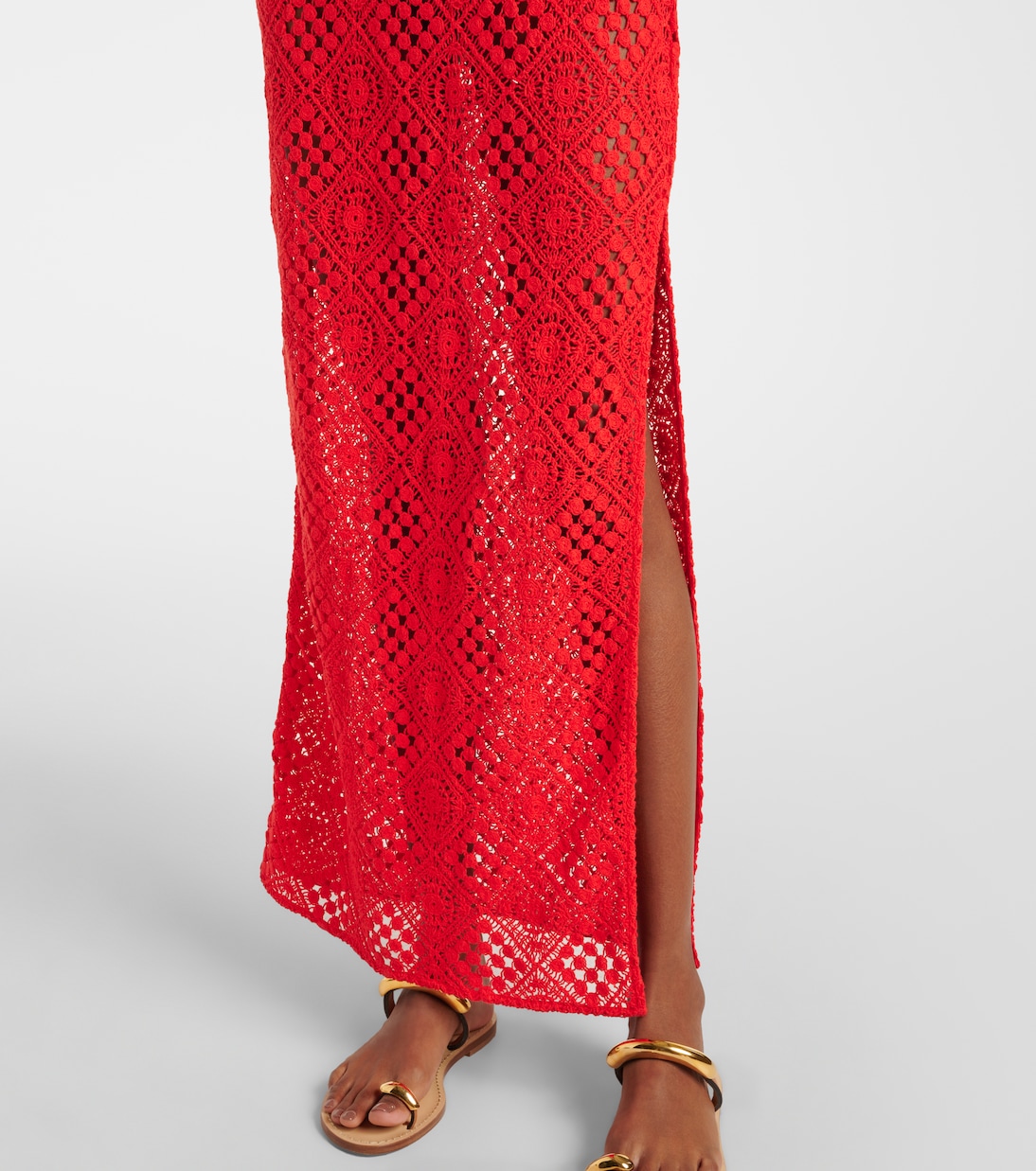 Rayure crochet cotton maxi dress | SIR