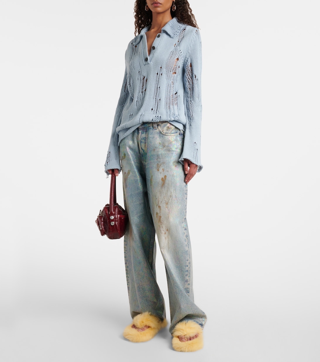 Shearling thong sandals | Acne Studios