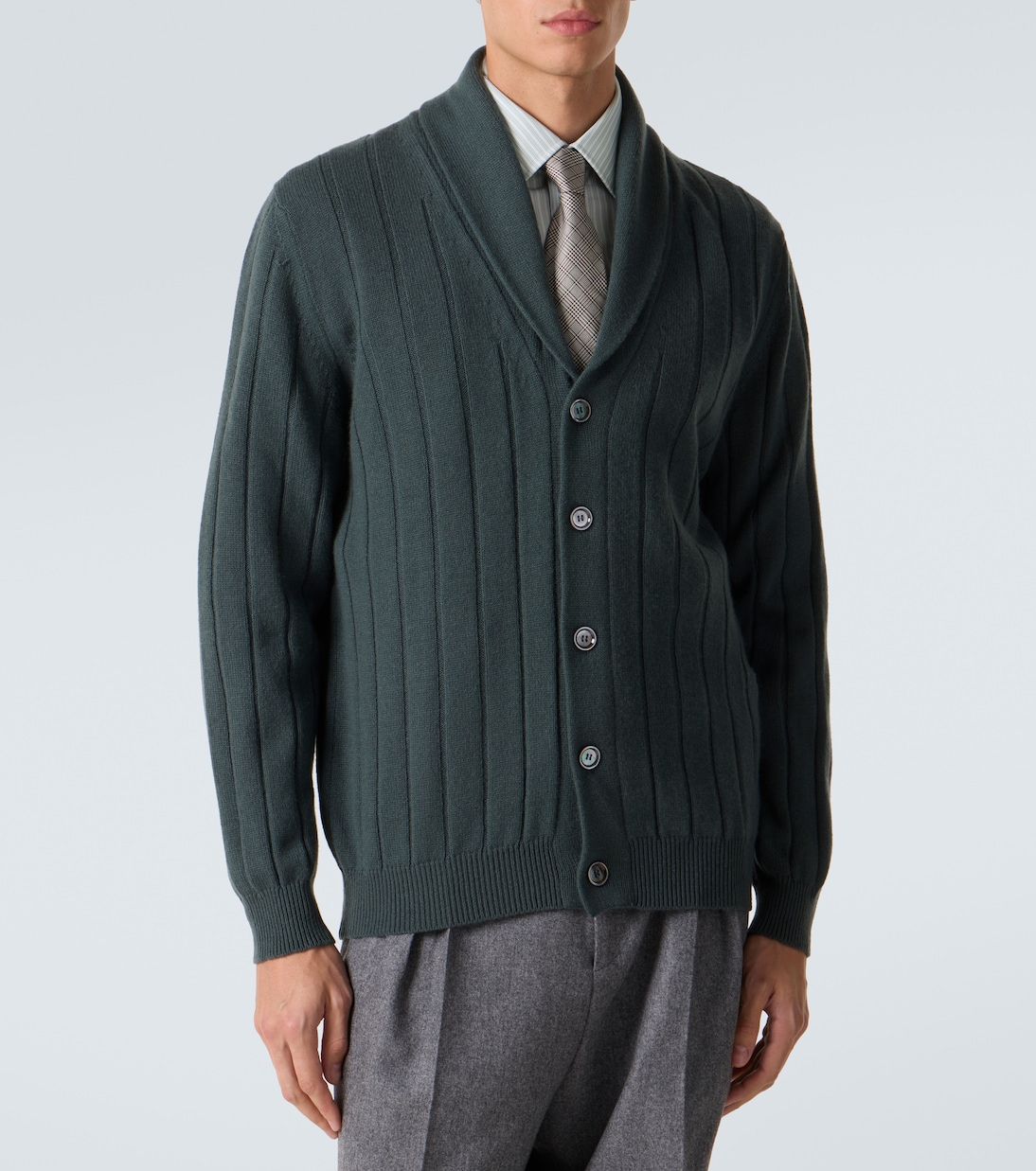 Rib-knitted cashmere cardigan | Kiton