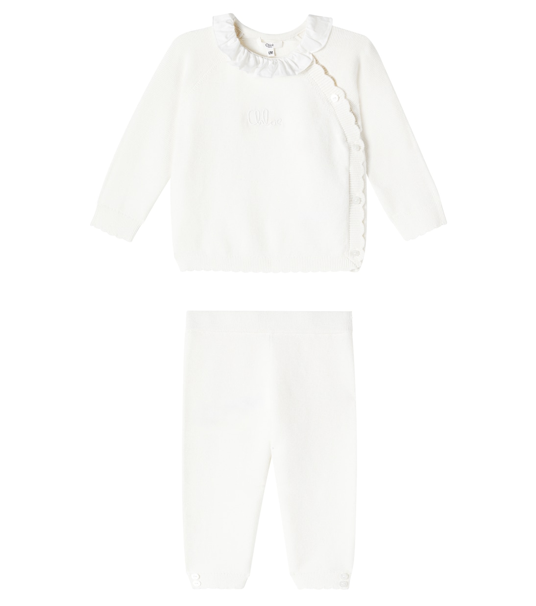 Baby set of cotton and cashmere sweater and pants | Chloé Kids