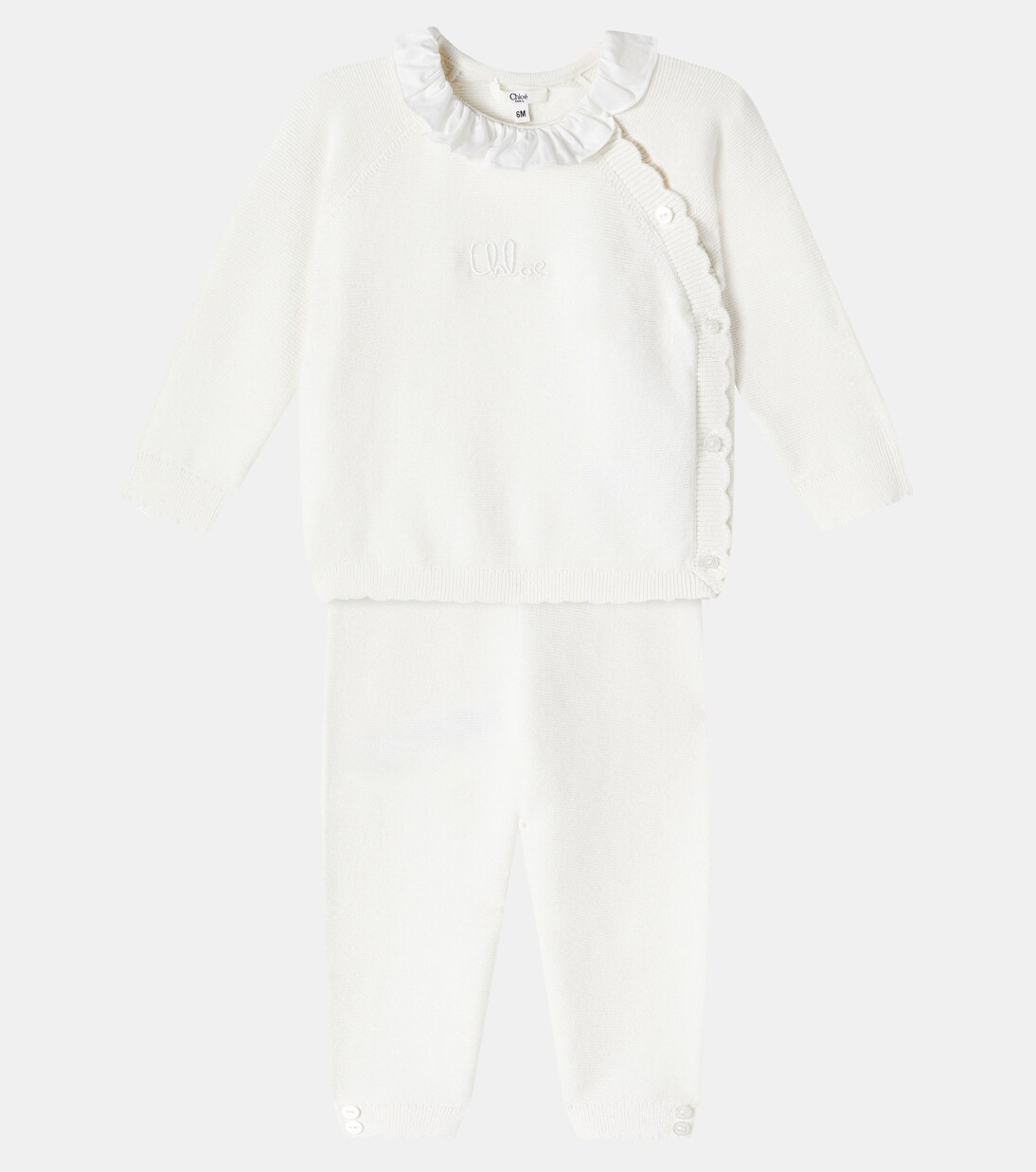 Baby set of cotton and cashmere sweater and pants | Chloé Kids