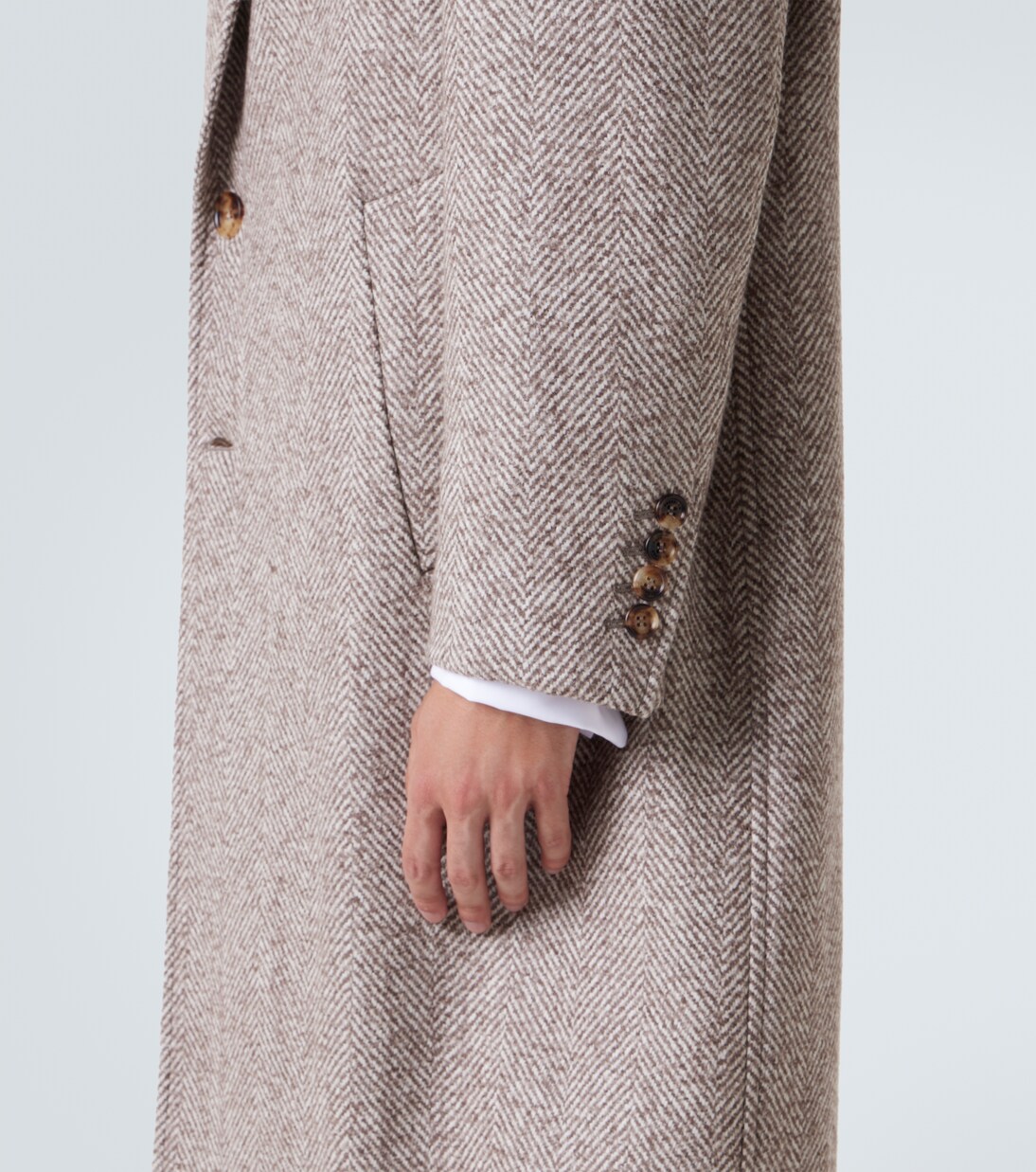 Manteau en laine et alpaga mélangés à carreaux | Brunello Cucinelli