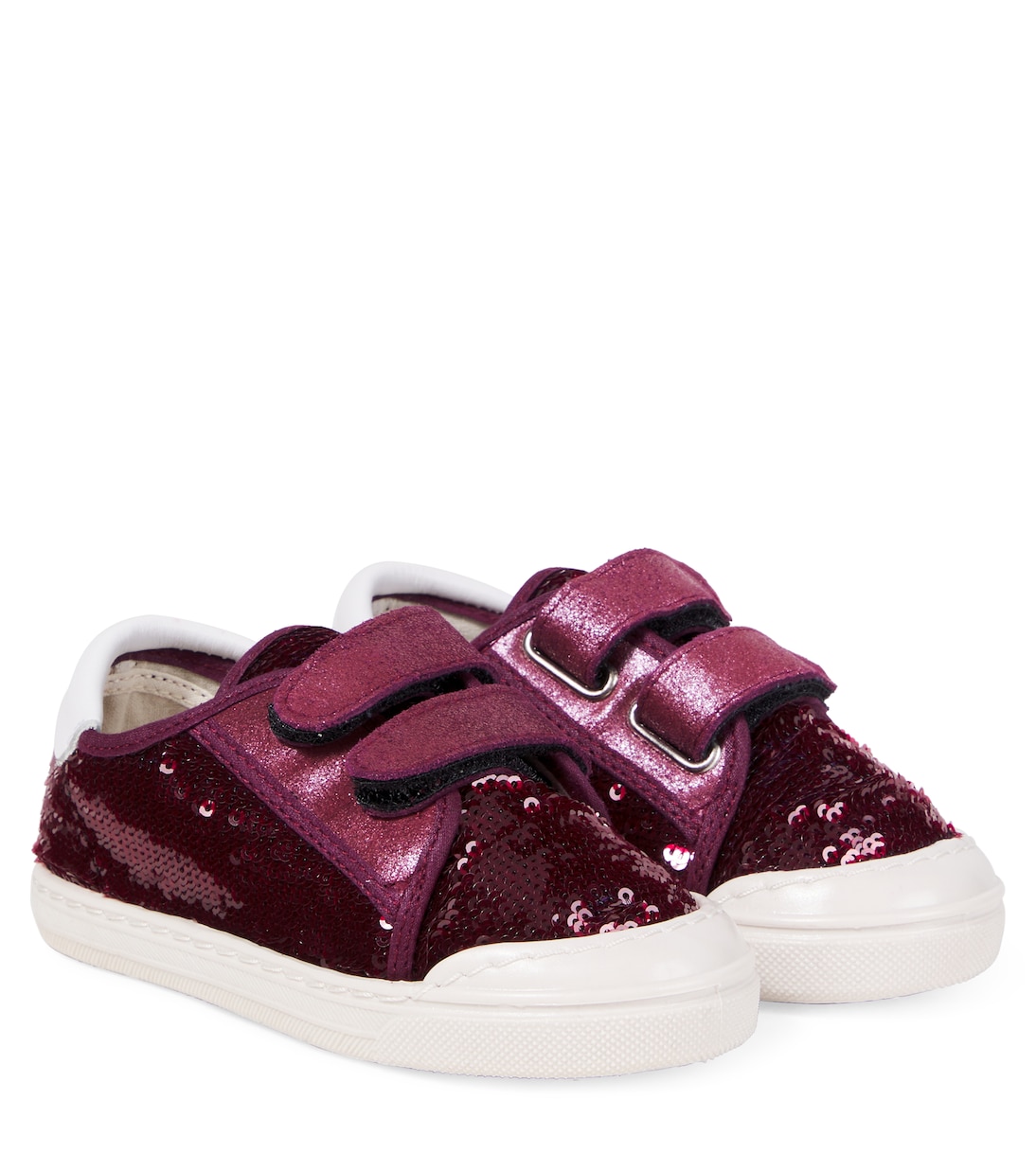 Sequined leather-trimmed sneakers | PèPè
