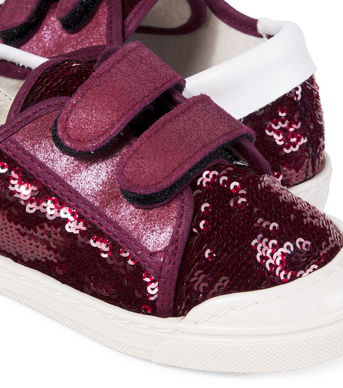 Sequined leather-trimmed sneakers | PèPè