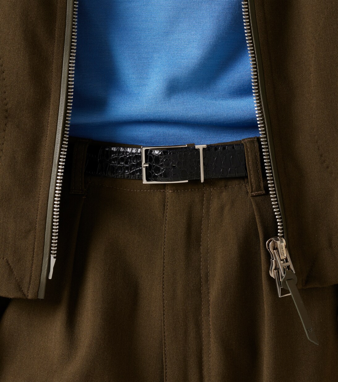 T Loop croc-effect leather belt | Tom Ford