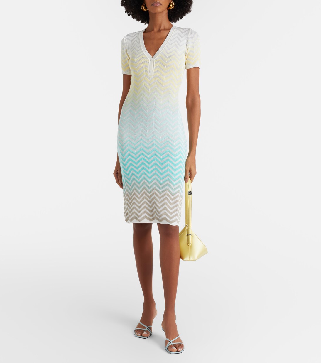 Zigzag knitted cotton-blend midi dress | Missoni