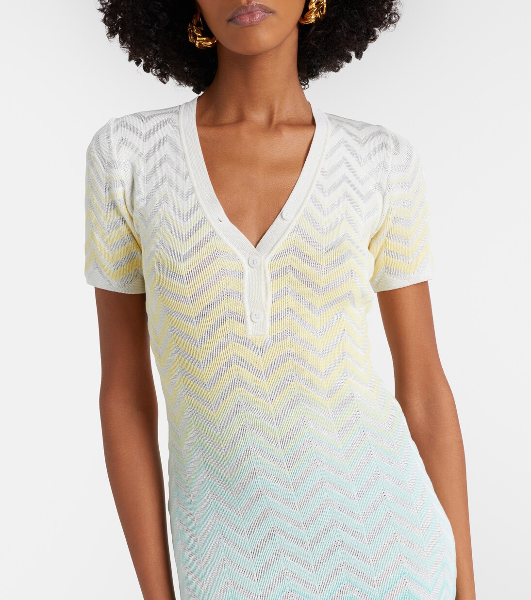 Zigzag knitted cotton-blend midi dress | Missoni