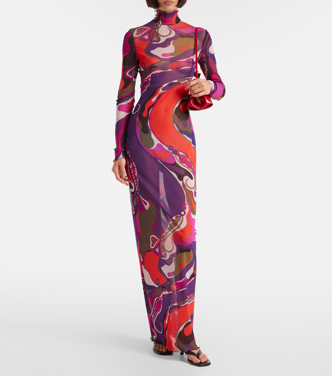 Orchidee mesh maxi dress | Pucci