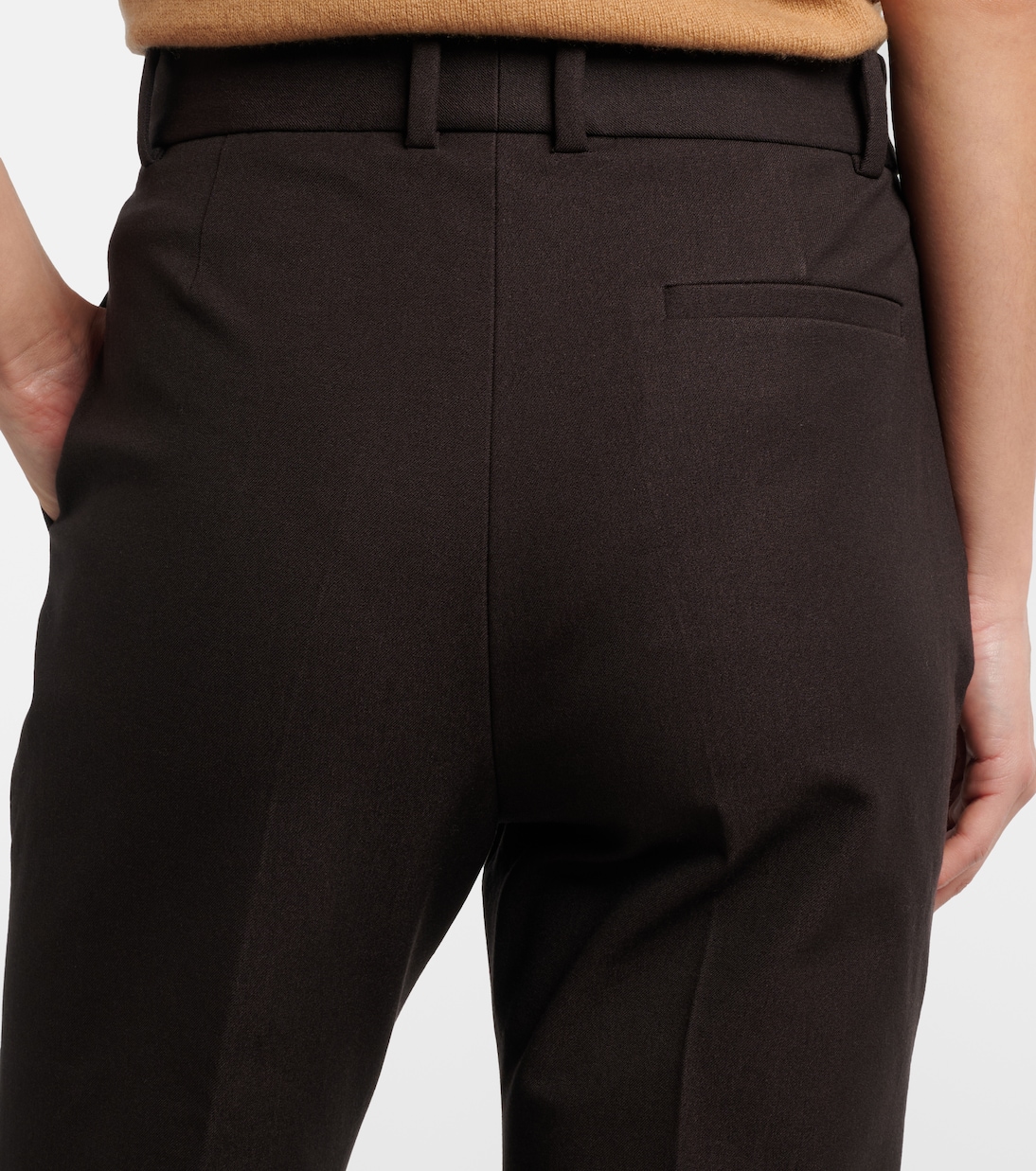 Pantalon évasé Tafira en gabardine à taille haute | Joseph