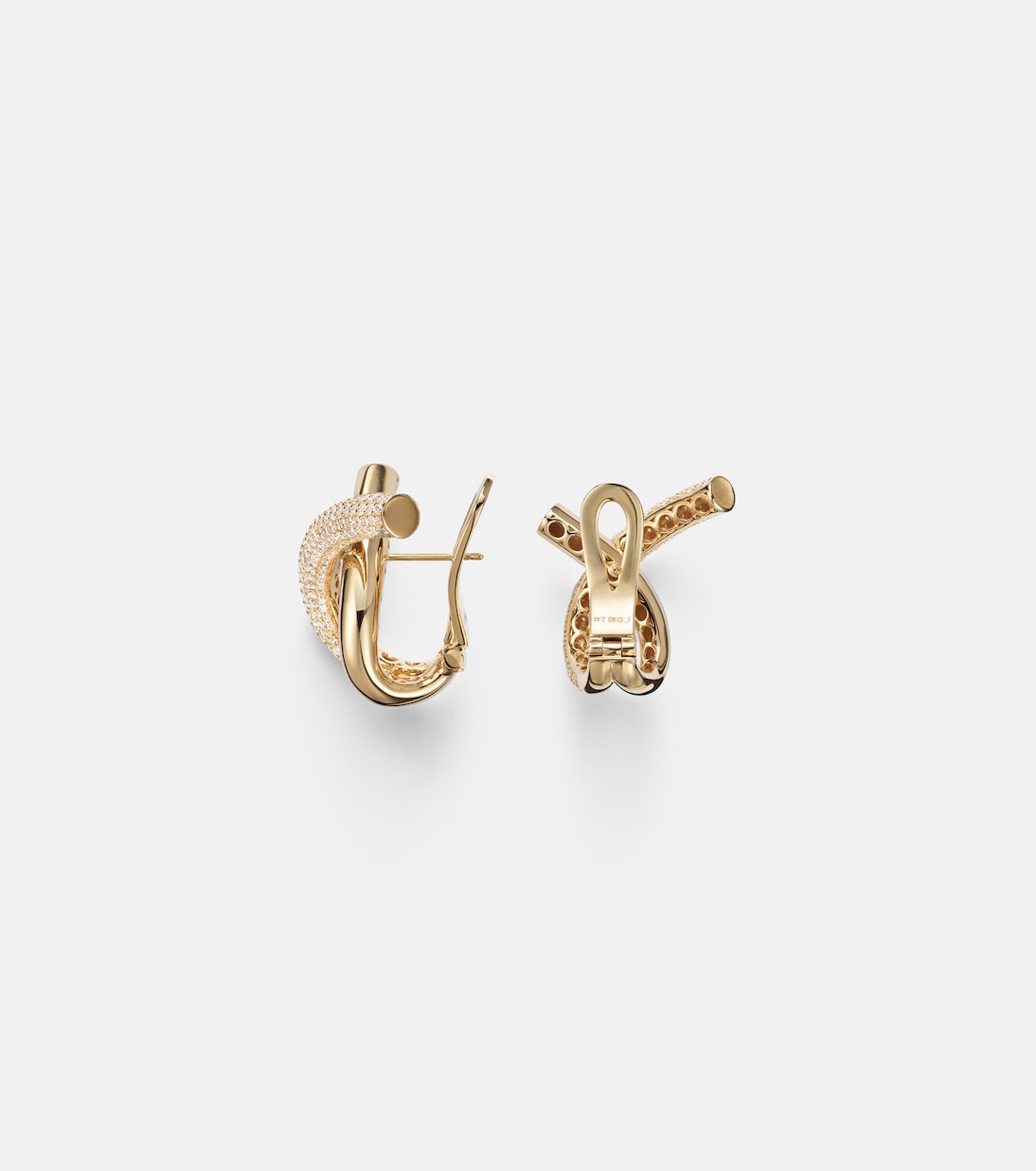 18kt gold (750/1000) earrings with diamonds | Engelbert
