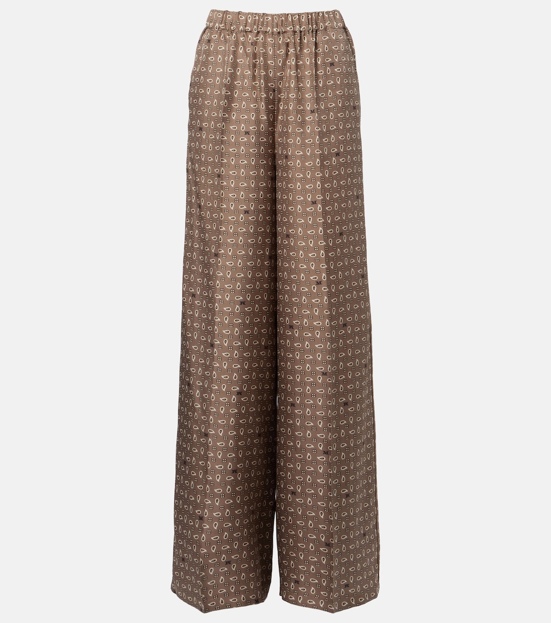 Pantalon ample Vischio imprimé en satin de soie | Max Mara